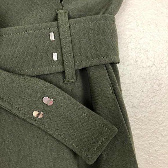 Babaton Women's Jermaine High Rise Wide Leg Pants Size 4 Belted Olive Green NWOT - Picture 4 of 12